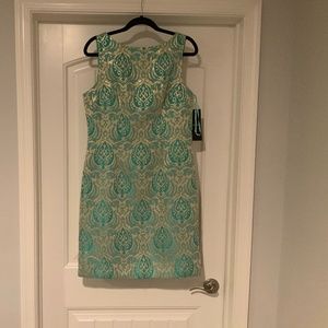 Cheeta B Azure/Gold Sheath Dress